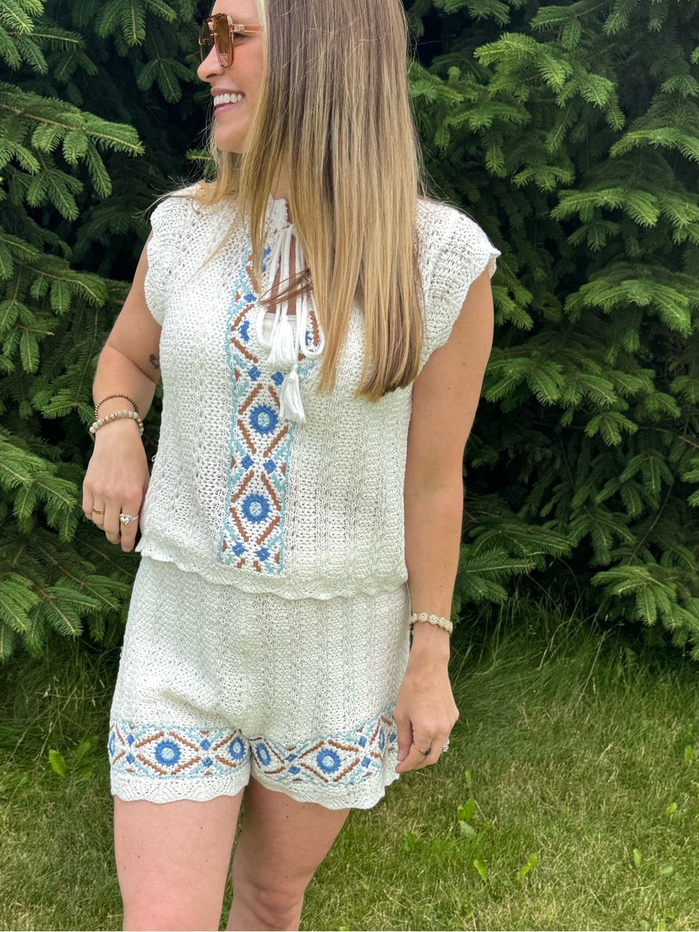 2 piece crochet Santorini set